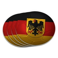 Njemačka sa Flag Crest Flag Soccer Ball Futbol Football Coaster Set