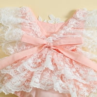 Bagilaanoe novorođene djevojčice Rompers haljina cvjetne čipke ruffles leteći rukavi BodySuits novorođenče