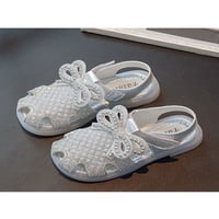 TENMI Girl Haljina Sandal Ljeto Ravne sandale Plaže Princess Cipele Bowknot Kids Comfort Fashion Silver