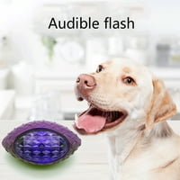 Pas Puppy Gumeni nogometni oblik LED svjetlo zvučno odbojnu kuglicu za čišćenje zuba igračke
