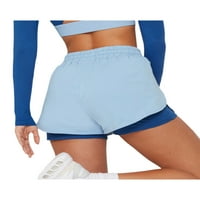 Ženski sportski prsluk + kratke hlače Dual-sloj Brzi suhi joga trčanje Fitness Sportska odjeća