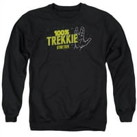Trevco Star Trek & Trekkie odrasli Crewneck Duks, crna - velika