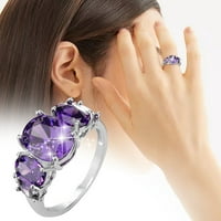 Prsten za poklon Ametist Tourmaline Ring Popularni prsten Jednostavan nakit Popularni dodaci