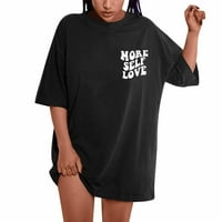 Floleo Clearence Ženske kratkih rukava za prevelike majice za žene plus veličine slogana grafičkog pad