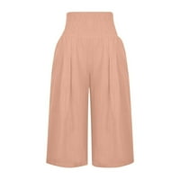 Eashery Ženske hlače plus veličina elastične ljetne pantalone za žene Rose Gold 3xl