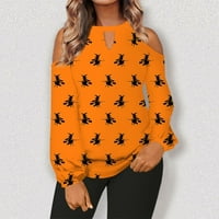 Bazyrey Halloween džemperi za žene majica modni Halloween Ispiši labavi casual dugih rukava okrugli