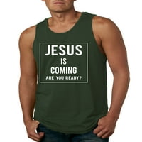 Divlji Bobby, Isus dolazi, jeste li spremni? Inspirativni kršćanski muškarci Grafički tenk, šumski zeleni,
