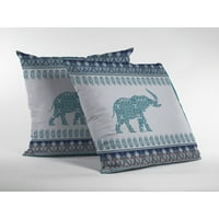 Paisley slont antilop puhao i zatvoren jastuk plavi