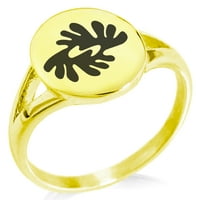 Aztec od nehrđajućeg čelika mirovni runa minimalistički ovalni top polirani izjava naizmenični prsten