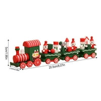 Drveni božićni voz sa snježnim čovekom, mini željeznički dekor za božićnu zabavu, Božićne željezničke