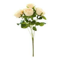 Yannee Heads Artifični cvijet Svilena božura Buket lažni ružin vjenčanje Kućni dekor Champagne