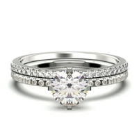 Zasljepljujuće art deco 1. Carat Round Cut Diamond Moissite zaručnički prsten, vjenčani prsten, jedan