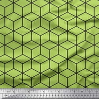 Soimoi Green Pamuk poplin tkanina labirint kocke geometrijska tkanina za ispis u dvorištu široko