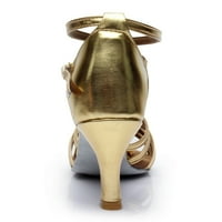 Klinove sandale za žene Ženska modna plesa Rumba Waltz mam sa ballom Latino Salsa Dance Sandals Cipele Gold 38