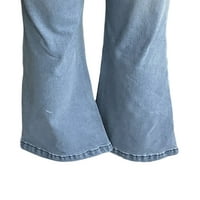 Ženske vintage traper pantalone visokog struka rastezljivo zvono dno bager-traperice Y2K Streetwear