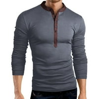 Košulje Bluza Udobni gornji muški rub s rukavima Dugi V izrez Boja čvrstog tanke muške bluze pokloni