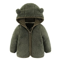 Slatka zimska plišana medvjedi uši zatvarač Flannel Sherpa jaknu za novorođene dječje dječake dječake