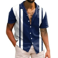 Muškarci Ležerne prilike kratkih rukava Summer Otpover Neck 3D Odštampane košulje Modna TOP bluza Košulje