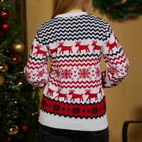 Ženski božićni džemper Modni pleteni džemper Jumper Jednostavni džemper okruglih vrata
