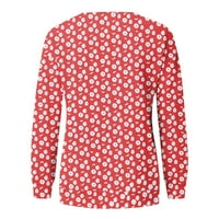 Strungten ženska casual moda cvjetni print Raglan dugih rukava O-izrez za pulover za O-izrez Top bluza