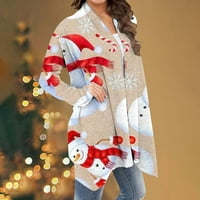 Zimski kaputi za žene Ženski etnički retro-tisak labavi božićni kardigan Vintage geometrijski printski
