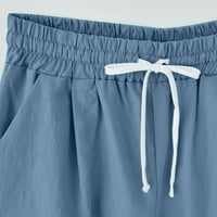 Teretane kratke hlače Žene planinarske kratke hlače Američka zastava tiskani uski uski džep visoki struk