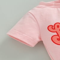 Jaweiwi Dječje Toddler Girls suknja Set odjeće, 2T 3T 4T Slovo kratkih rukava vrata za ispis majica