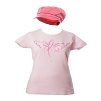 Kit za karcinom dojke - krilna vrpca majica + newboy kapa