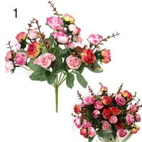 Bouquet Head Artificial Rose svileni cvjetni list Domaći zabava