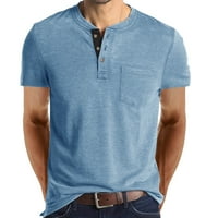 Ljetni vrhovi za muškarce okruglo dugme za povrat majica kratkih rukava Majica od punog ležernog labavog