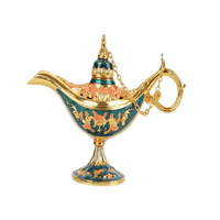 Metal Aladdin Genie Lampe Legend Aladdin Magic Lamp - Zelena i velika i pakistanski artizan dizajn I