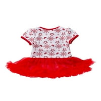Prednji swlica Baby Božićne haljine Postavite Xmas Outfits Kratki rukav Kombinezon za kratki rukav Sweet