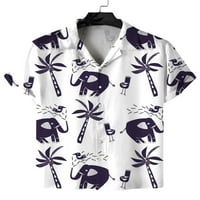 Glonme muškarci vrhovi bluza s kratkim rukavima Ljetne košulje na plaži s jednim grudima na havajima