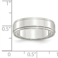 Sterling srebrni stan sa stepenom ivice veličine 7. Band Q-QWFE060-7.5