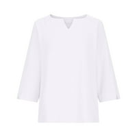 Juebond Women Plus sizene posteljine, casual split v TUNIC TUNIC TEE majice Comfy izlasku iz bluze