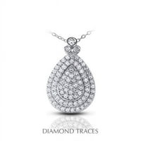 2. Carat Ukupno prirodni dijamanti 18k bijeli zlatni pave i bezel Podešavanje suze za modni privjesak