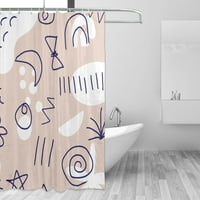 Vodootporna kupatila za zavjese, sažetak šumski grafiti zastor za tuširanje set sa kukama, dom dekor