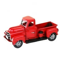 Crveni kamion Božićni dekor, vintage metalni auto kamioni ukrasi za unutarnju i vanjsku, dekorativnu