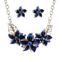 Frehsky ogrlice za žene Gardenia Slikarski ulje Clavicle lanca za rezanje kratkih ogrlica Naušnica Postavite cvjetni lanac ulja