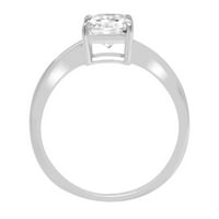 1. CT sjajan zračni rez simulirani dijamant 14k bijeli zlatni pasijans prsten sz 5.25