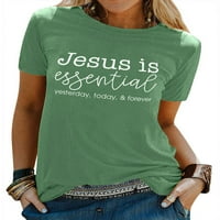 Žene Isus je suštinsko pismo za ispis posade kratkih rukava majica