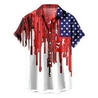 Pseurrlt Dan nezavisnosti Muški košulje s kratkim rukavima dolje Muns Net modna bluza S-3XL
