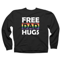 BESPLATNI ODA HUGS RAINBOW LGBT Pride Day Day Poklon Crna grafička dukserica za posadu - Dizajn od strane