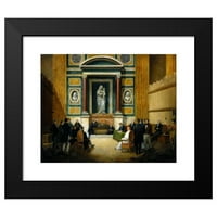 Francesco Diofebi Crni moderni uokvireni muzej umjetnički print pod nazivom - Otvaranje Rafaelove groba