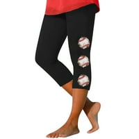 Cuekondy High Squiste gamaše za žene tiskane elastične tanke istegnute useljene casual pantalone