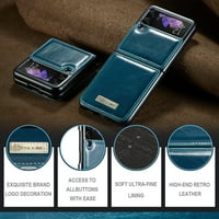 Rush futrola za Samsung Galaxy Z Flip 5G, premium kožna poklopac telefona Retro dizajn Potpuni zaštitni,