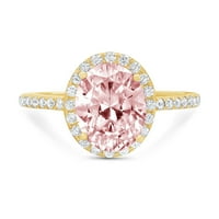 4.85ct ovalni rez ružičasti simulirani dijamant 14k žuti zlatni godišnjički angažman prsten veličine