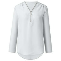 Ženske bluze i majice Zipper UP PAING LOGHNEVE TOP V VAC CALESTE LOUNIC TURS Curble Hem Pulover Tee-majice