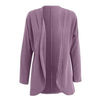 Advoicd Ženski prednji otvoreni dugi pleteni džeks mekani džemper Čvrsta boja dugih rukava labava jakna