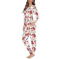 Veličina obnavlja XS Žene PJ setovi duge hlače Estetika gljiva pidžama mekana kože donje rublje u trendy